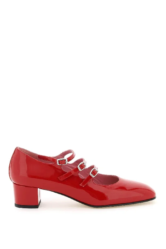 CAREL patent leather kina mary jane Metallic Trim Shoe Design  