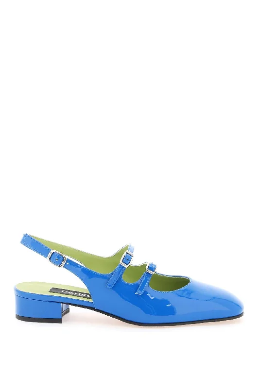 CAREL patent leather pêche slingback mary jane Metallic Trim Shoe Design  