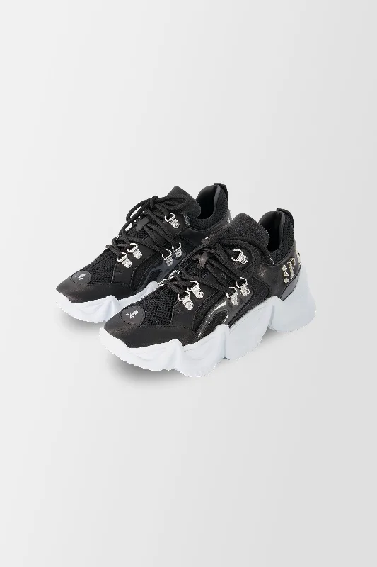 Philipp Plein Black Runner Statement Sneakers Checkered Shoe Pattern Look  