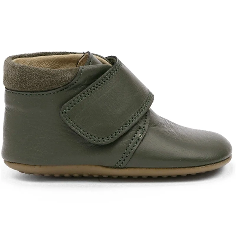 Pom Pom Indoor Shoe Velcro Green Retro Plimsoll Style  