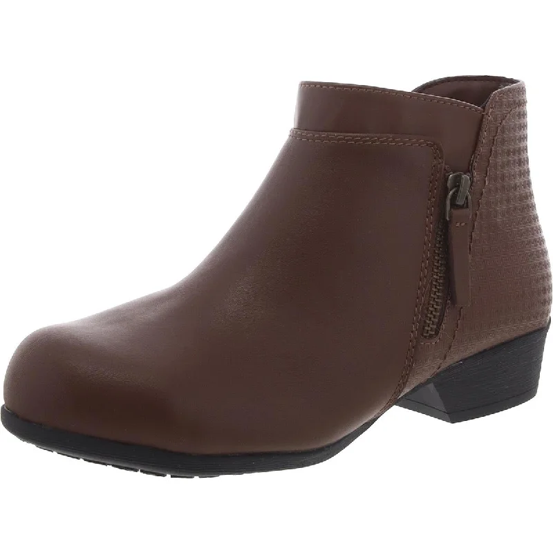 Rockport Womens Leather Zipper Work & Safety Boots Tassel Driving Shoe Look 
