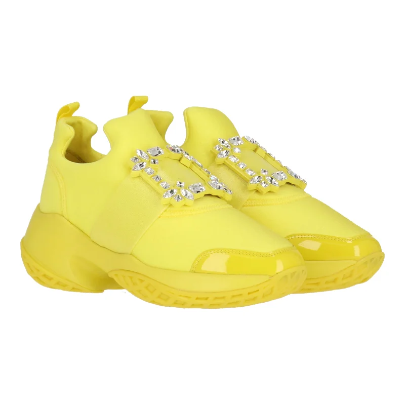 Roger Vivier Womens Yellow Multicolored Loafer Elastic - Sided Chelsea Look  