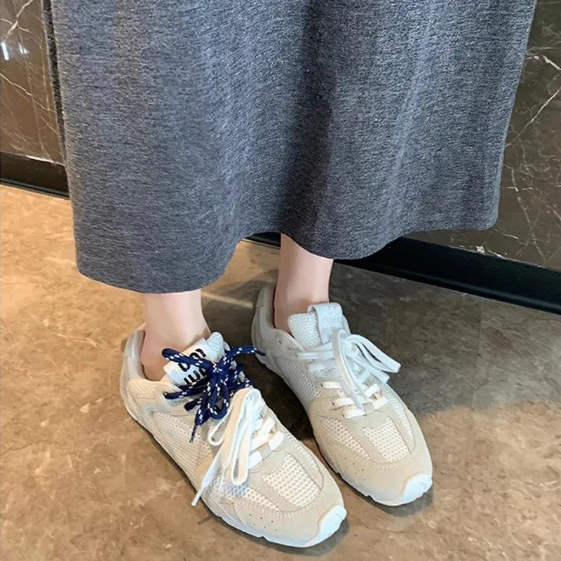 Round Toe Mesh Breathable Casual Women Sneakers Lace-Up Young Style Ladies Shoes Sport Solid Color Fashion Zapatillas Informales Chunky Platform Sneaker Style Round Toe Mesh Breathable Casual Women Sneakers Lace-Up Young Style Ladies Shoes Sport Solid Color Fashion Zapatillas Informales Chunky Platform Sneaker Style