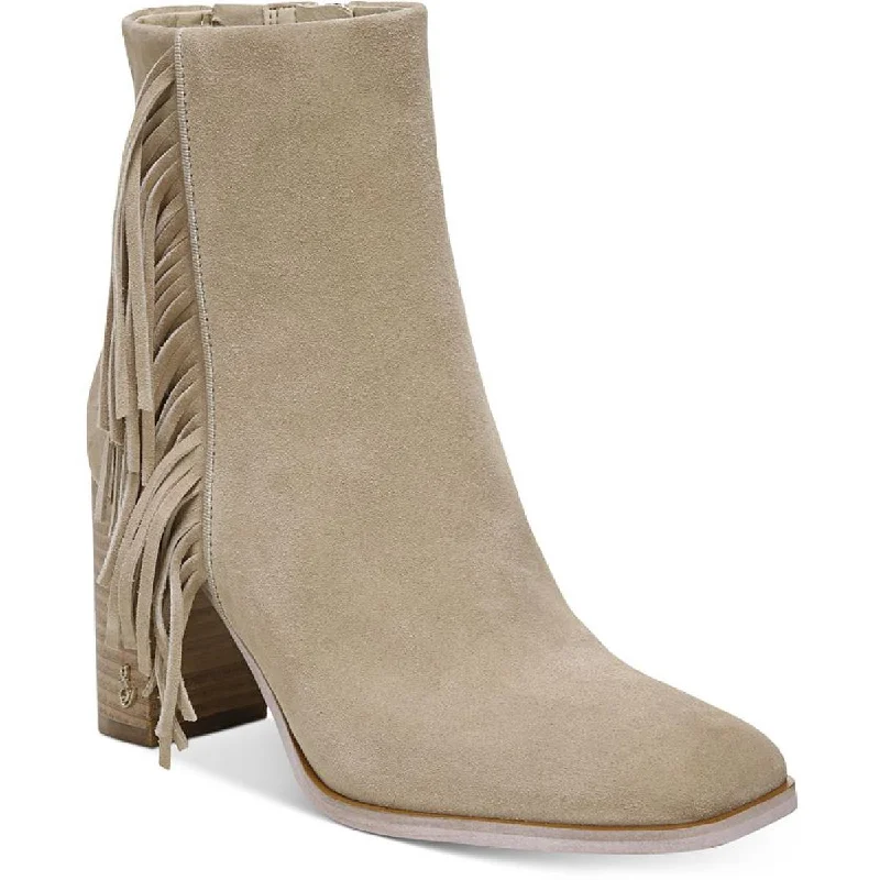 Sam Edelman Womens Ona Suede Ankle Booties Zip - Up Boot Style  