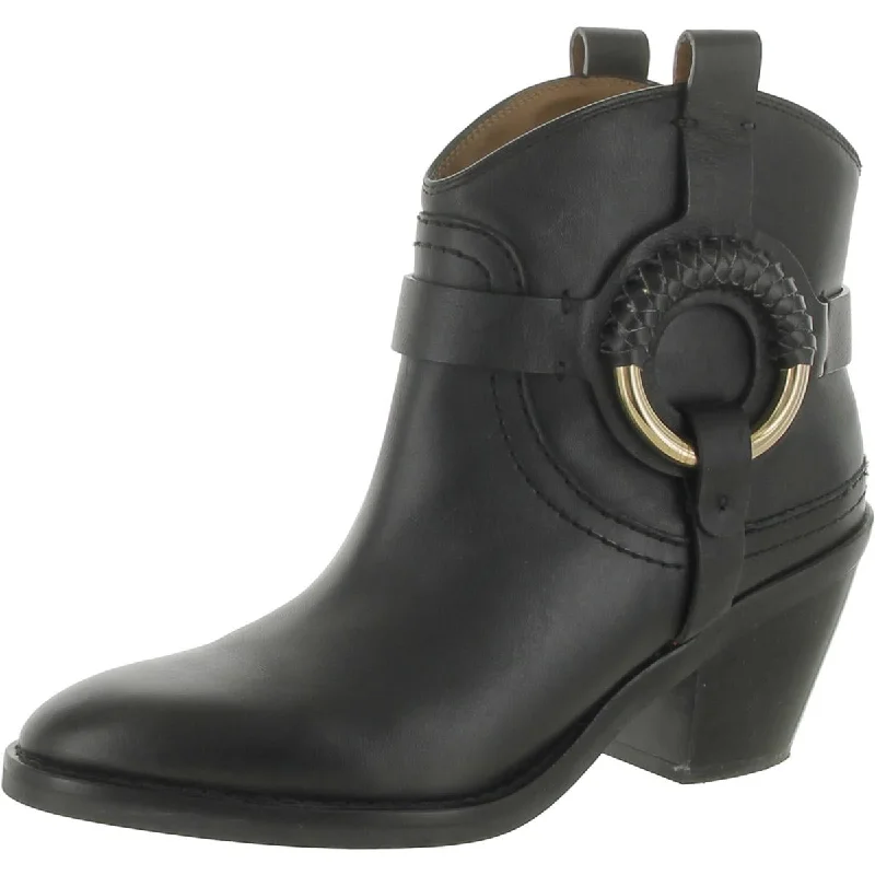 See by Chloe Womens Hanna Suede Pull On Cowboy, Western Boots Checkered Shoe Pattern Look  