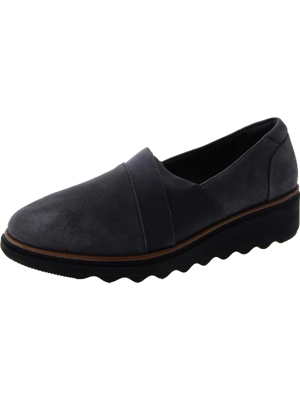 Sharon Pump Womens Loafers Wedges Inflatable Shoe Look 