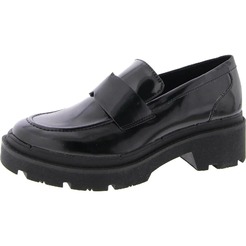 Shout  Womens Leather Slip On Loafers Beaded Moccasin Design 