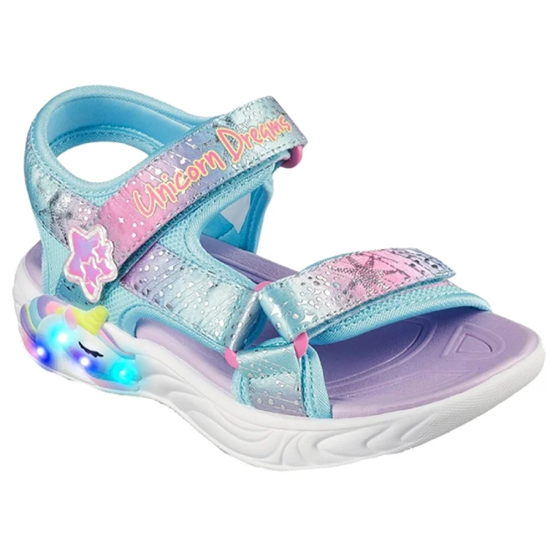Skechers Unicorn Dreams Sandals Purple Multicolor Neon - Accent Sneaker Look  