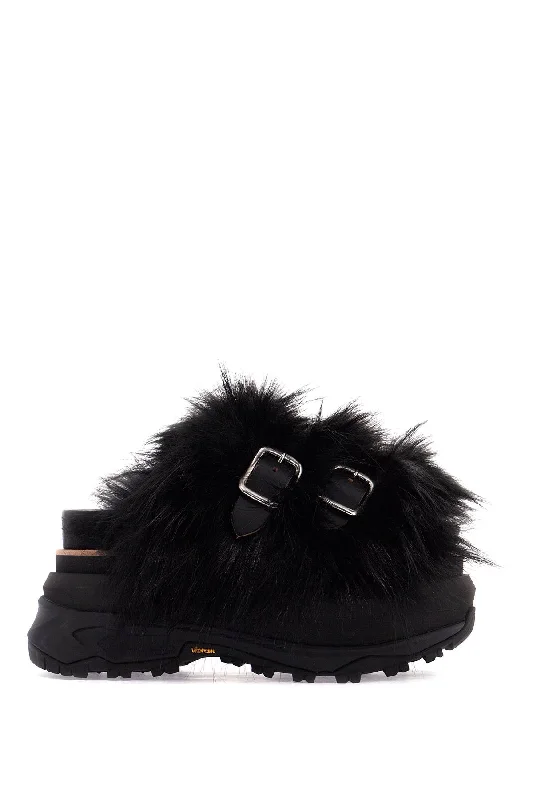 SACAI slides with faux fur strap Suede Desert Boot 