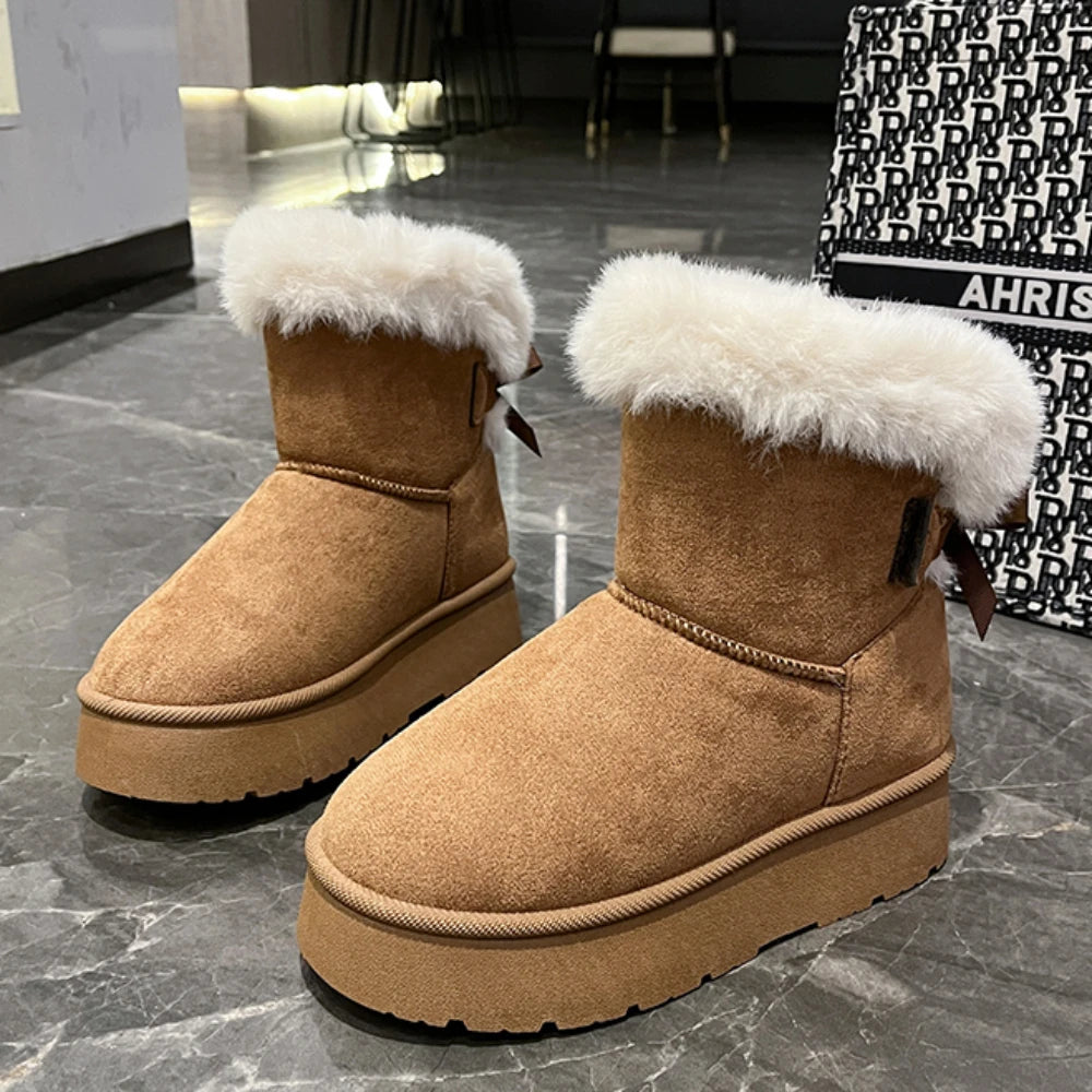 Snow Boots Women Winter Shoes Women Platform Boots Warm Plush Cotton Shoes Thicken Winter Woman Boots Flat Non-slip Botas Mujer Aesthetic  