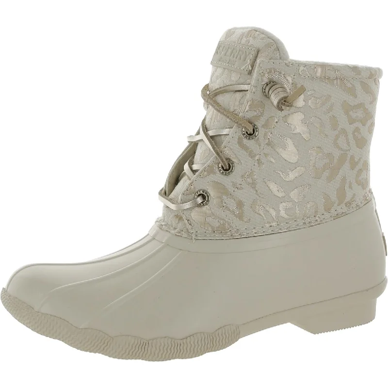 Sperry Womens Saltwater Embroidered  Rain Boots Tech - Inspired Sneaker Look  