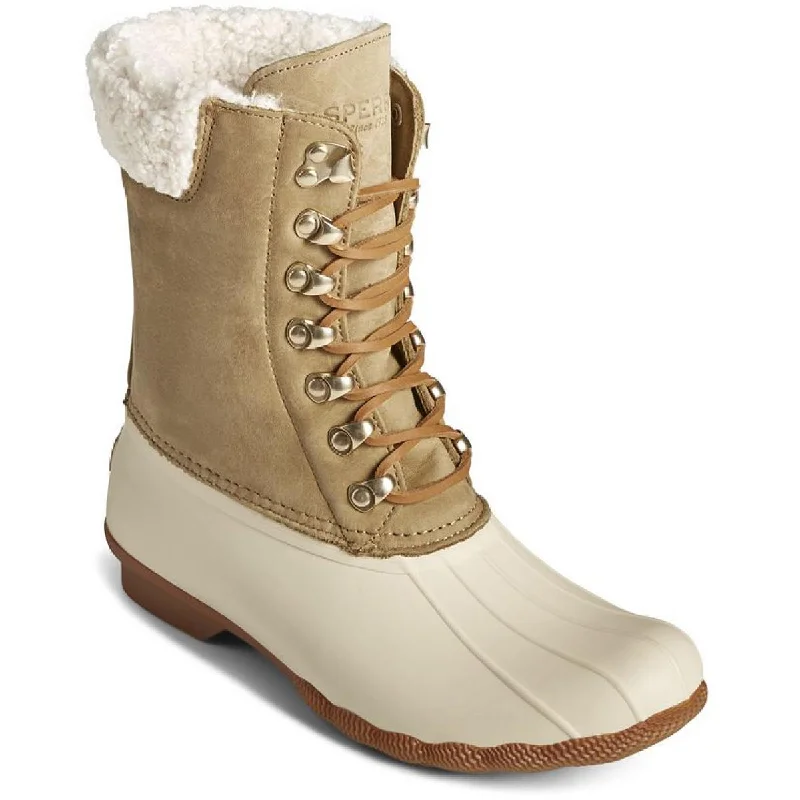Sperry Womens Saltwater  Leather Duck Rain Boots Waterproof Hiking Boot Design  