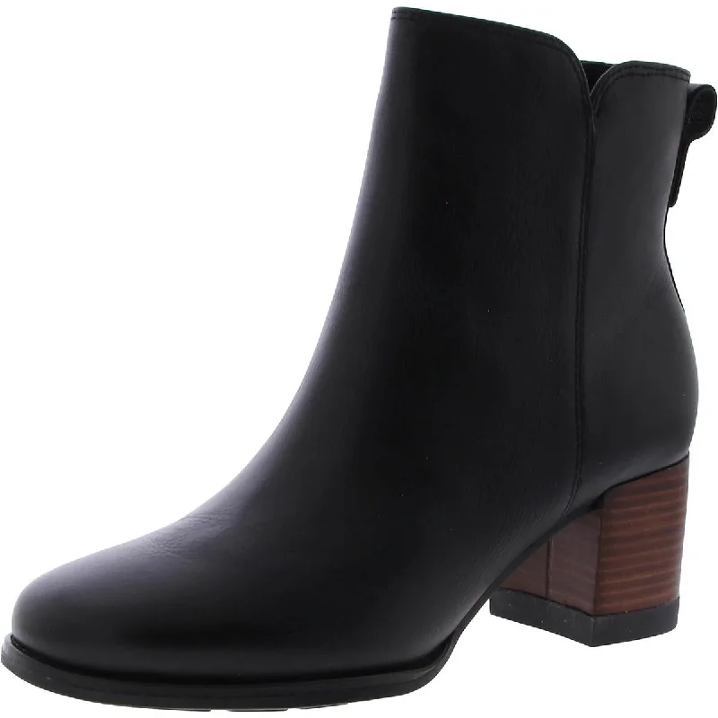 Sperry Womens SEAPORT Faux Leather Zipper Booties Monochromatic Shoe Look  