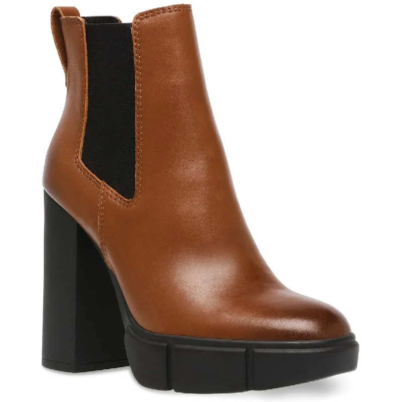 Steve Madden Womens Revised Leather Platforms Chelsea Boots Casual Loafer Style          