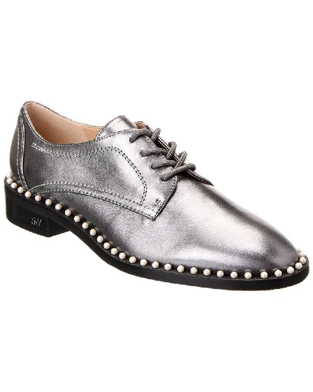 Stuart Weitzman Kiran Pearl Leather Oxford Suede Desert Boot 