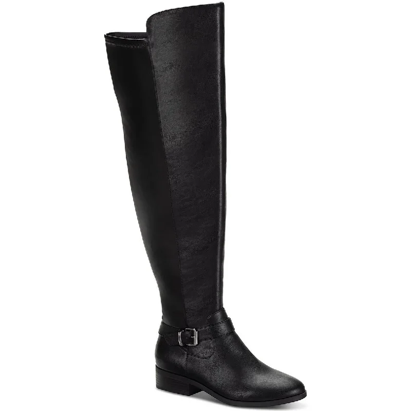 Style & Co. Womens Charlaa Faux Leather Buckle Over-The-Knee Boots Quick - Dry Hiking Shoe Style   