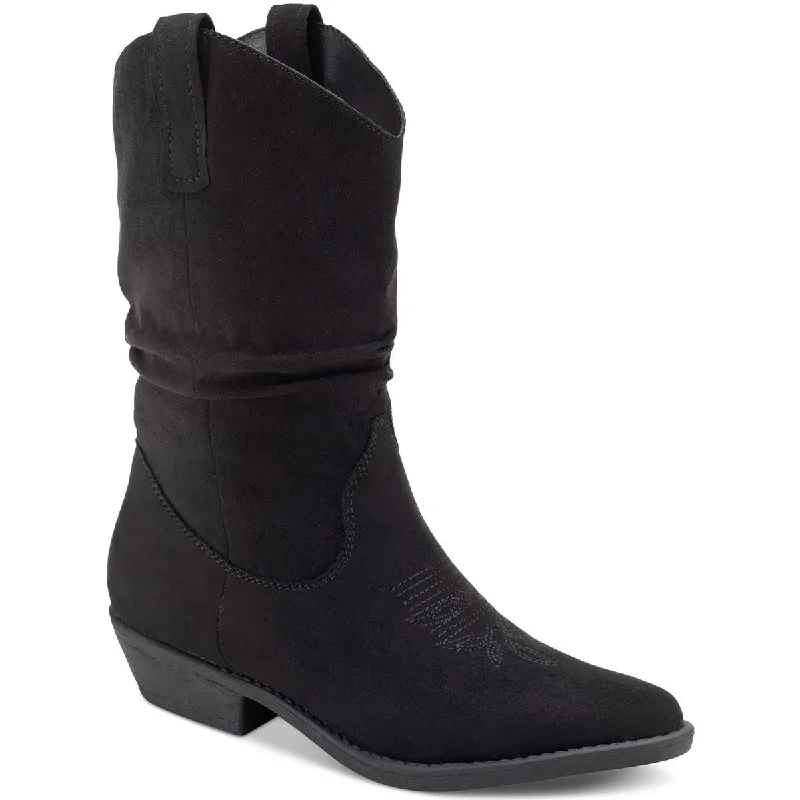 Style & Co. Womens Dannaa Faux Suede Mid Calf Mid-Calf Boots Inflatable Shoe Look 