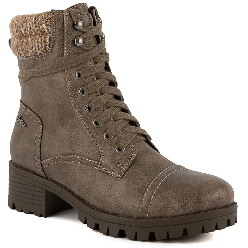 Sugar Womens Oraura Lace-Up Almond Toe Combat & Lace-Up Boots Hip - Hop Sneaker Style  