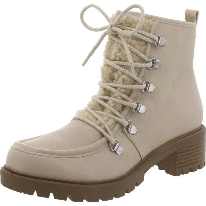 Sun + Stone Womens Quiinn Lace Up Round Toe Booties Tailored Oxford Style 