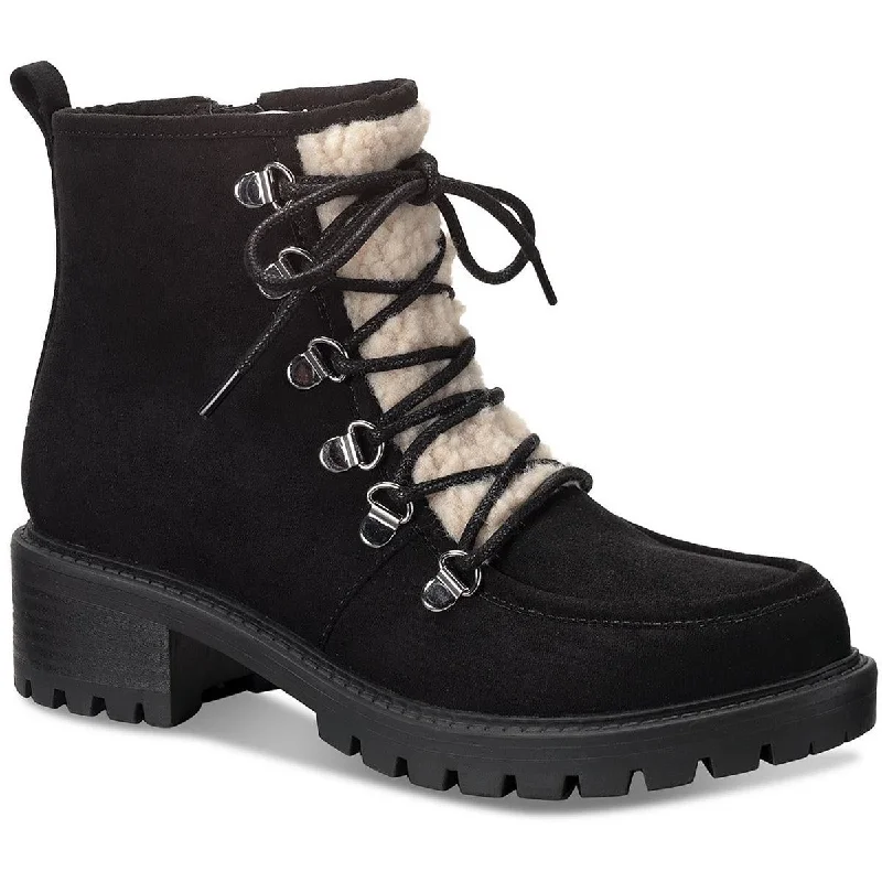 Sun + Stone Womens Quiinnf Faux Suede Fur Lined Shearling Boots Vintage Oxford Appeal 