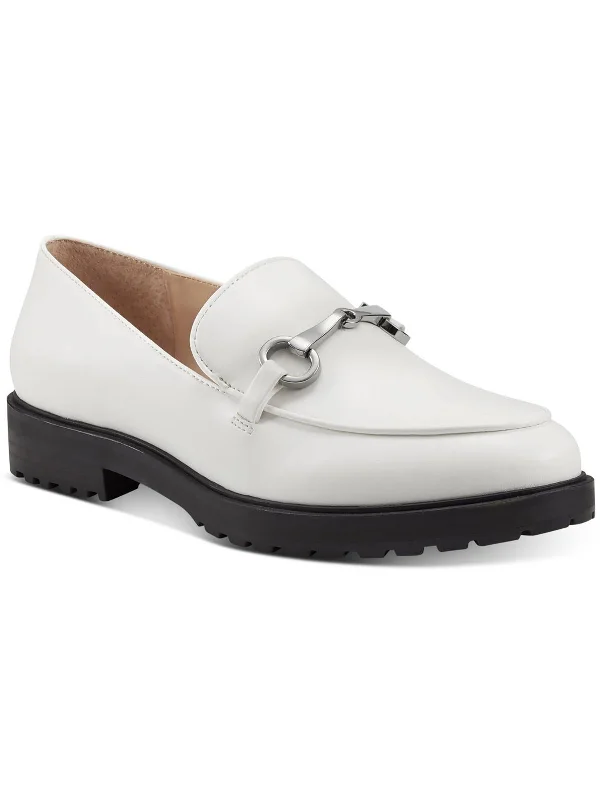 Taylyn Womens Faux Leather Lugged Sole Loafers Lightweight Tennis Sneaker Look  