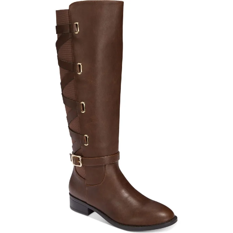 Thalia Sodi Womens Veronika Faux Leather Riding Knee-High Boots Brogue Oxford Aesthetic 