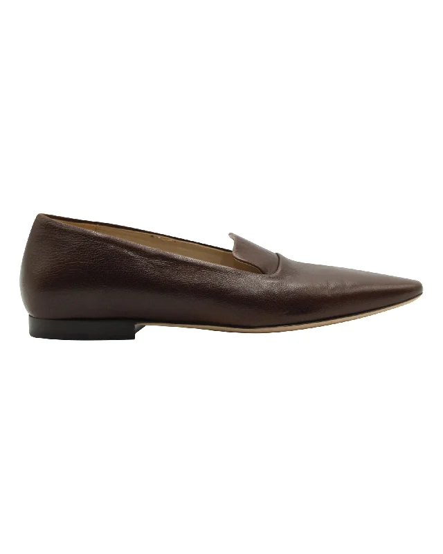 Theory Loafers in Brown Leather Rubber - Sole Plimsoll Look  