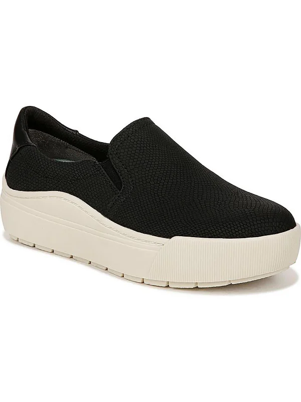 Time Off So Womens Faux Leather Slip On Slip-On Sneakers Tech - Inspired Sneaker Look  