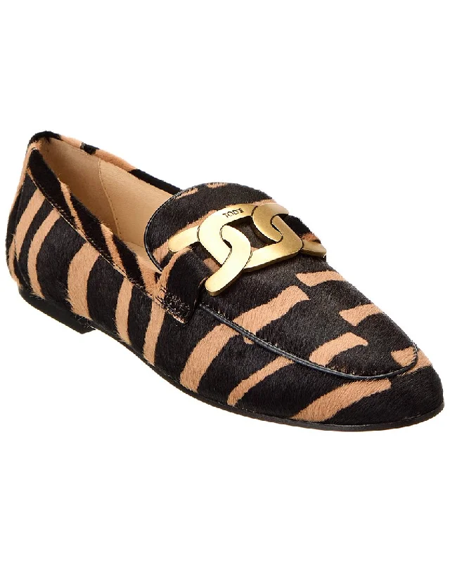 TOD’s Cuoio Haircalf Loafer Ankle - High Military Boot Style  