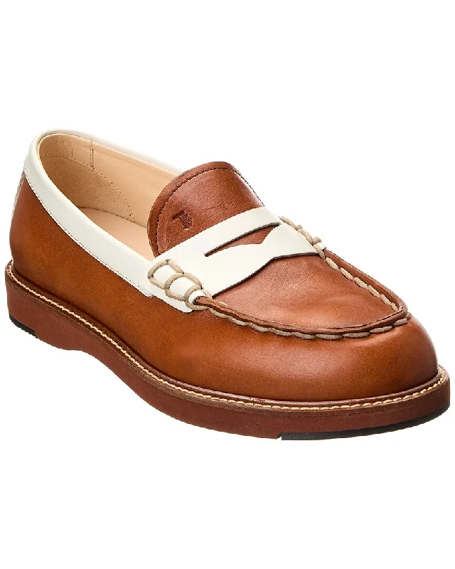 TOD’s Gomma Leather Loafer Slide Sandal Beach Style  