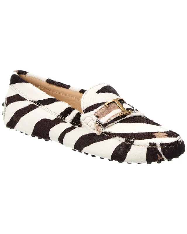 TOD’s Gommini Haircalf Loafer Strap - Up Sandal Resort Style  