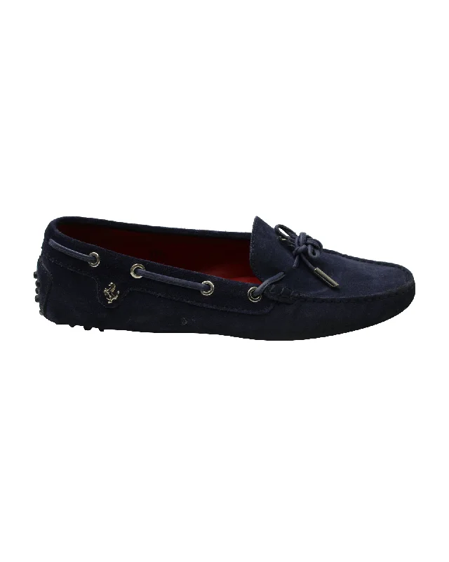 Tod's Ferrari Loafers in Navy Blue Suede Glow - in - the - Dark Shoe Design  