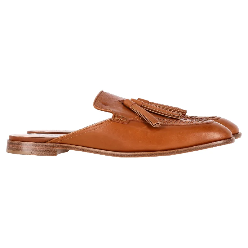 Tod's Flat Mules in Brown Leather Hip - Hop Sneaker Style  
