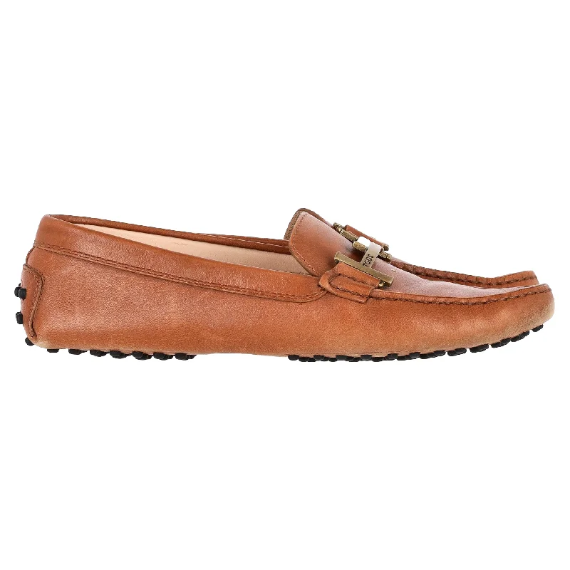 Tod's Gommino Double T Driving Loafers in Brown Leather Brogue Oxford Aesthetic 