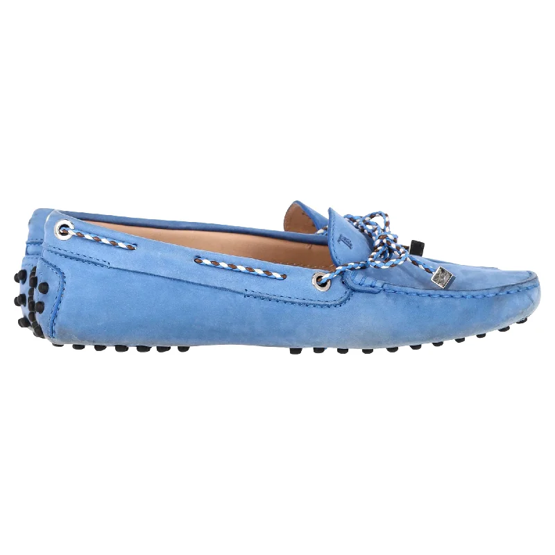 Tod's Gommino Loafers in Light Blue Suede Dressy Chelsea Boot Style 