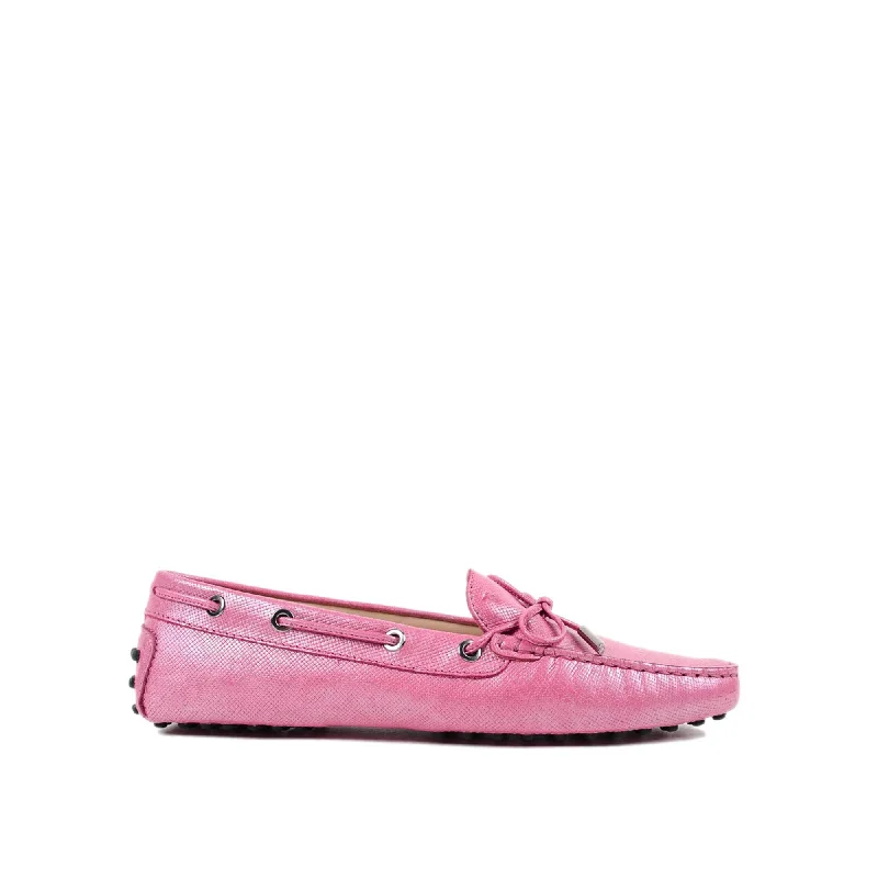 Tod's Heaven Grainy Leather Loafers Striped Shoe Style  