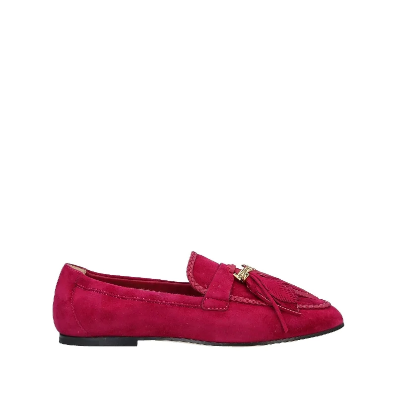 Tod's Tassel Design Suede Loafers Checkered Shoe Pattern Look  