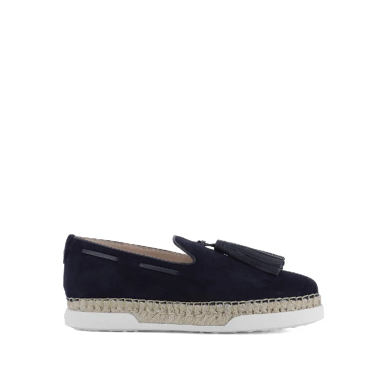 Tod's Tassel Detail Suede Loafers Minimalist Sneaker Style  