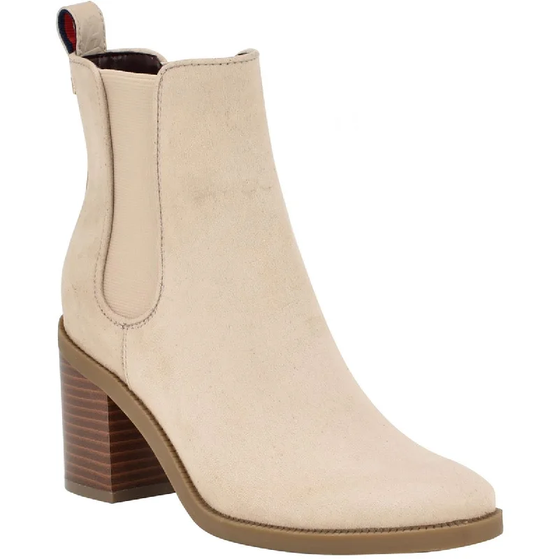 Tommy Hilfiger Womens Brae2 Faux Suede Round Toe Ankle Boots Open - Lacing Derby Look  