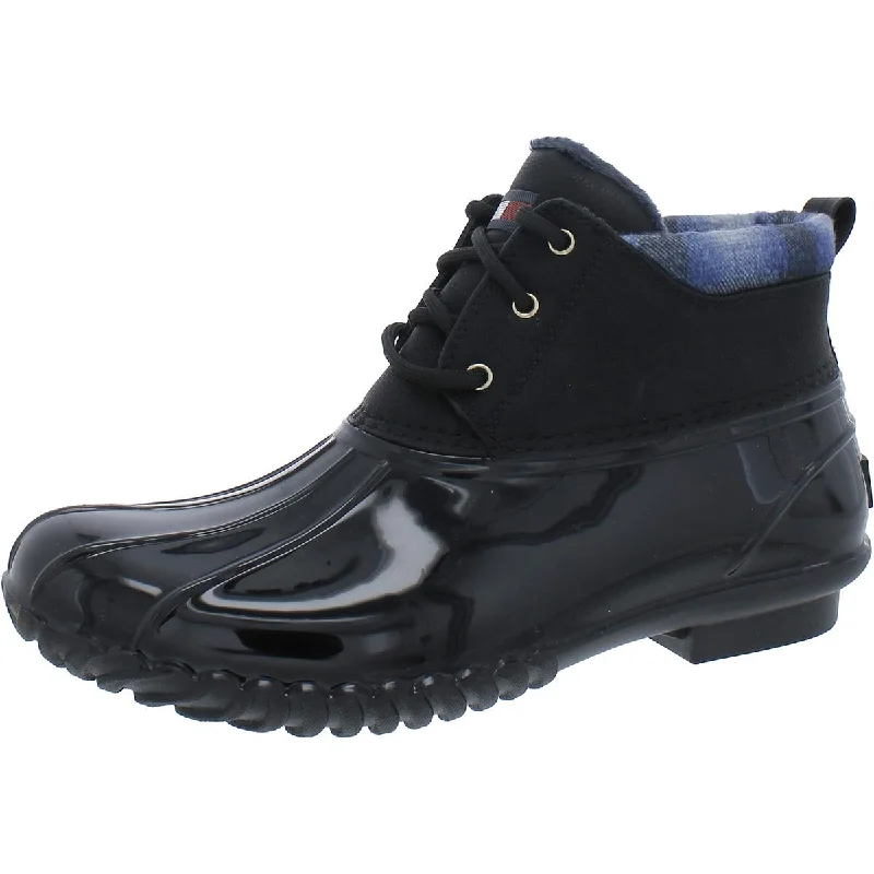 Tommy Hilfiger Womens HALDIS Faux Fur Waterproof Rain Boots Bespoke Shoe Aesthetic 