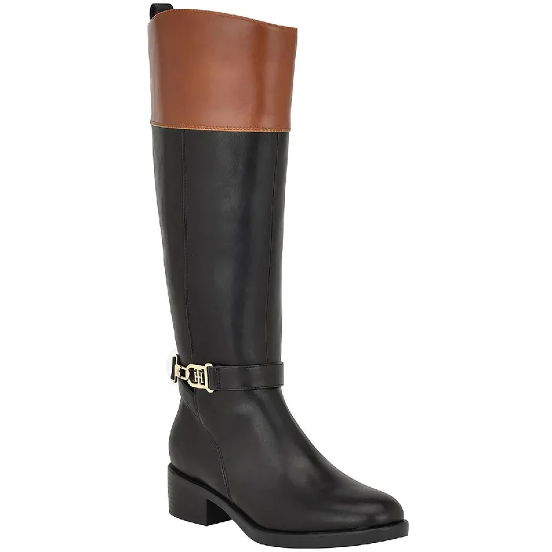 Tommy Hilfiger Womens Ionni Almond Toe Tall Knee-High Boots Cowboy Boot Western Style  