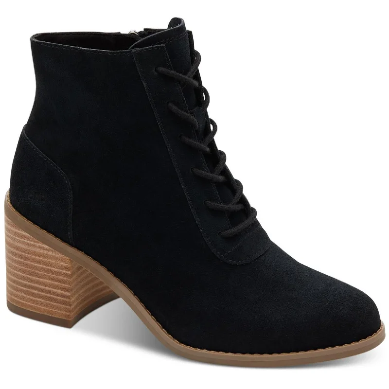 Toms Womens Evelyn Lace Up Lace Up Suede Ankle Boots Dressy Chelsea Boot Style 