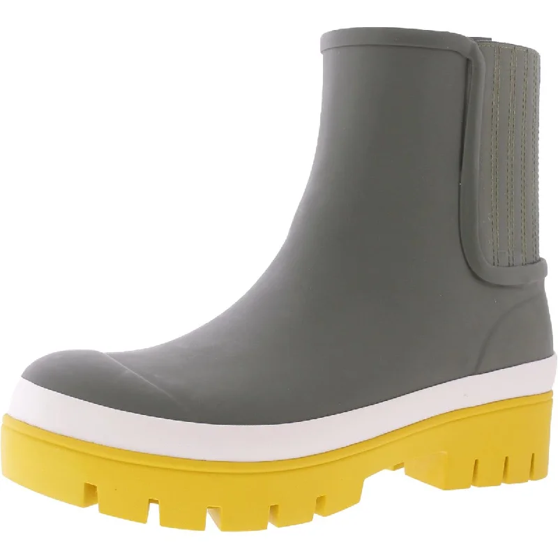 Tory Burch Womens Hurricane Pull On Lug Sole Rain Boots Cowboy Boot Western Style  