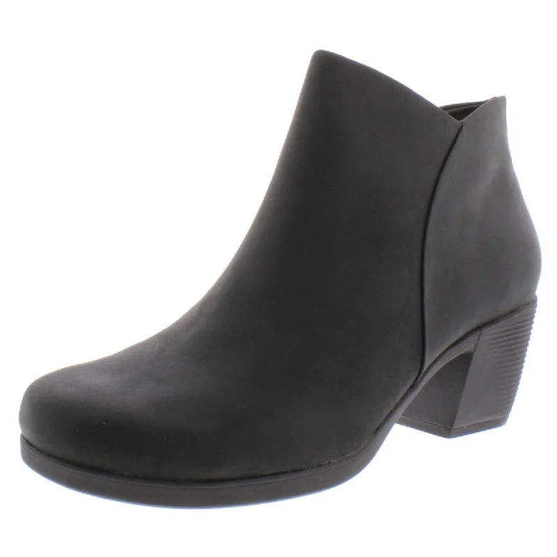 Unstructured by Clarks Womens Un Lindie Zip Leather Ankle Booties Inflatable Shoe Look 