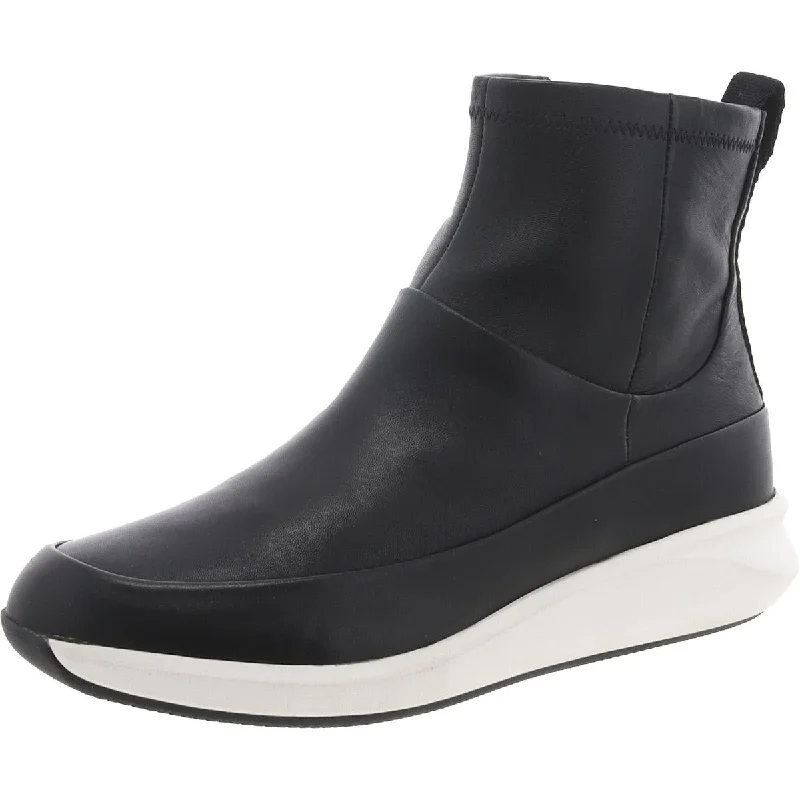 Unstructured by Clarks Womens Un Rio Free Leather Casual Ankle Boots Retro Plimsoll Style  