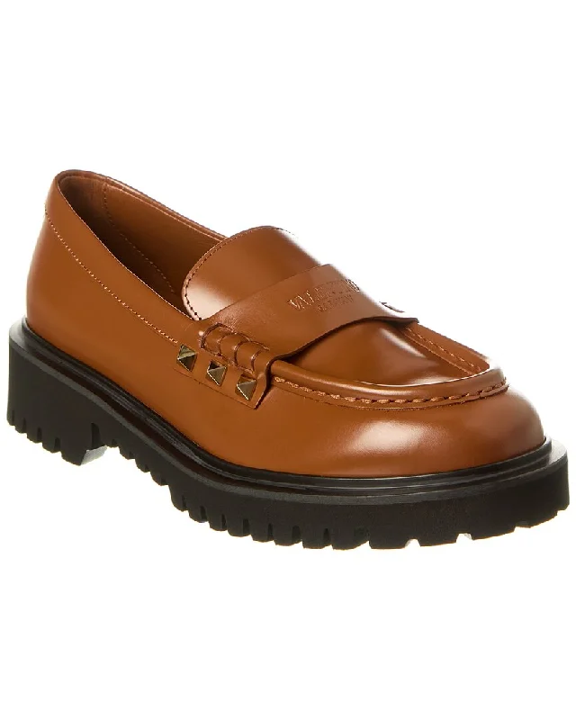 Valentino Rockstud Leather Loafer Art Deco - Inspired Shoe Look  