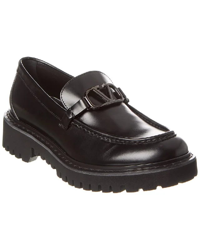 Valentino VLogo Leather Loafer Cowboy Boot Western Style  