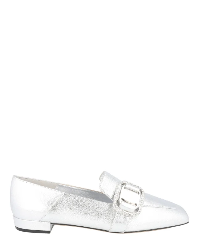 Wang 10 Metallic Leather Loafers Upcycled Shoe Look  