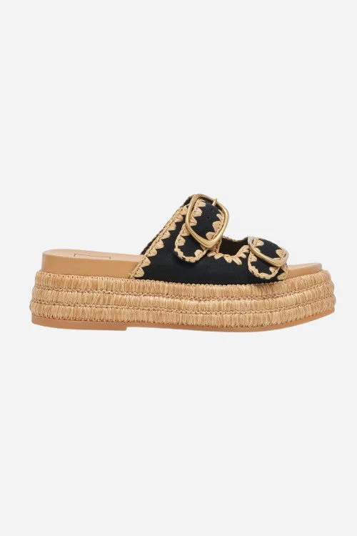 Dolce Vita Wanika Sandals in Onyx Nubuck Hemp - Material Shoe Style  