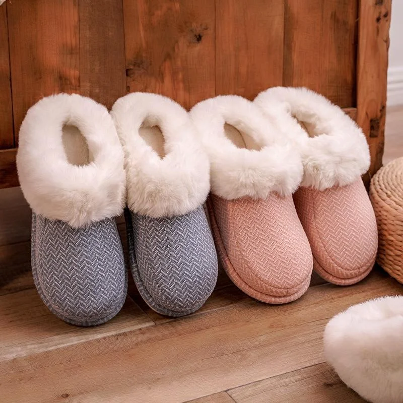 Winter Women's Non-slip Comfort Wear-resistant Cotton Fur Home Slippers Sustainable Shoe Design  